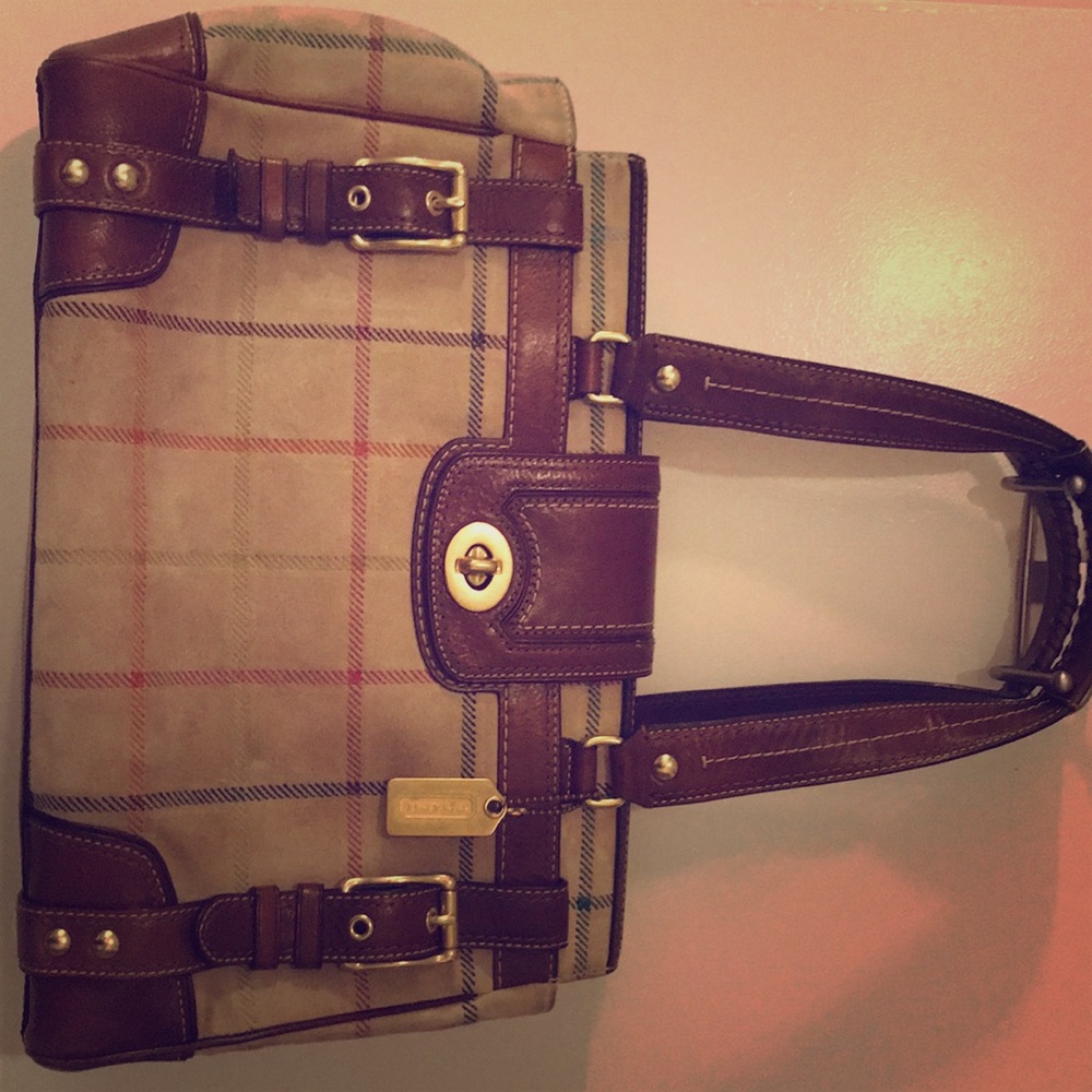 Coach Yellow and Brown Leather Bag